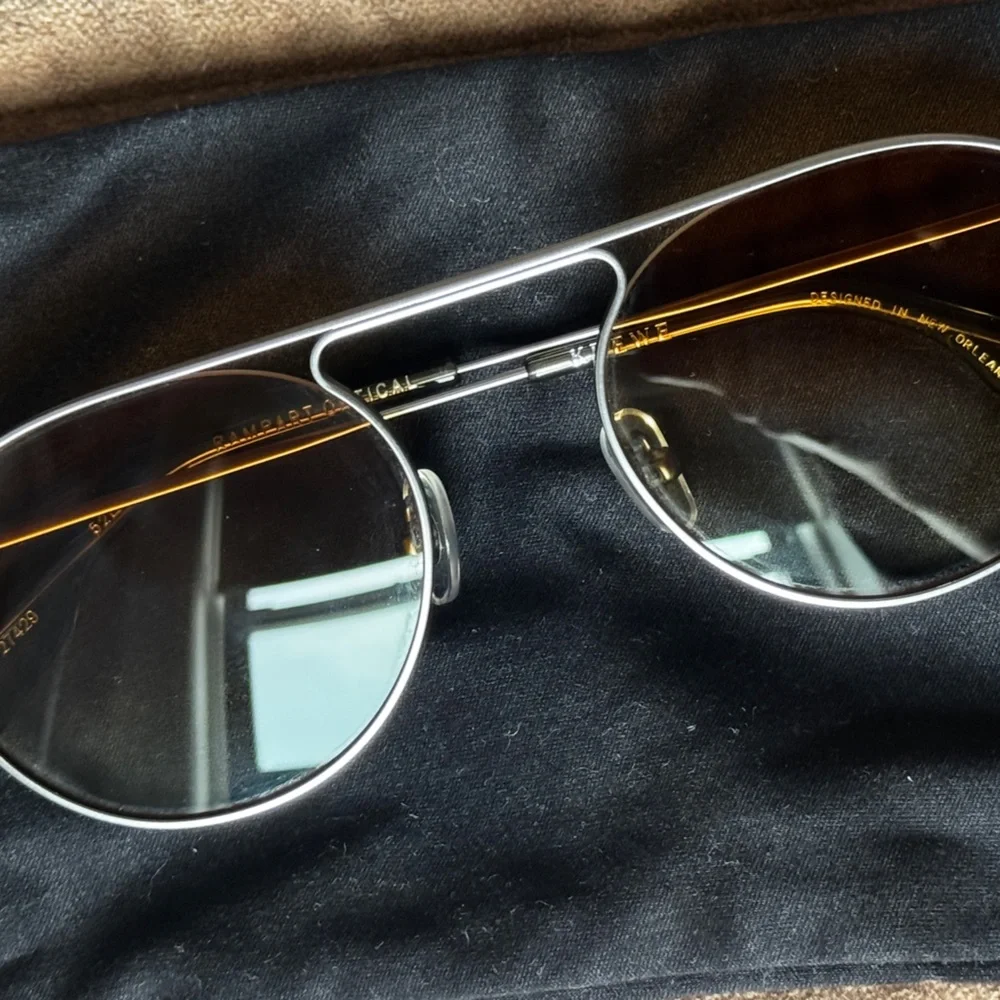 KREWE RAMPART Aviator Sunglasses with Custom Amber Lenses - Picture 2 of 3